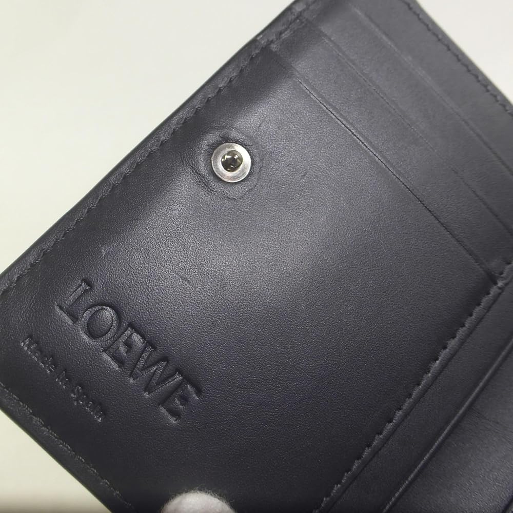 【美品】ロエベ LOEWE 2つ折り財布 エッジスリム パズル　ブラック 黒 LOEWE ロエベ パズル エッジスリムウォレット 二つ折り財布